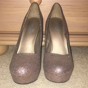 Bronze Glitter Heels